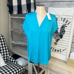 Vibrant Blue Short Sleeve Blouse